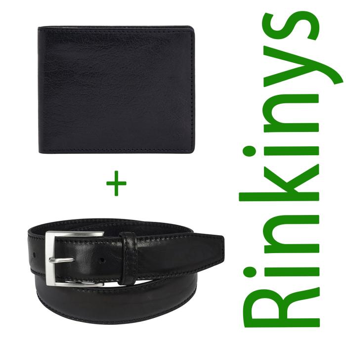 Prabangus rinkinys vyrams: piniginė + diržas  